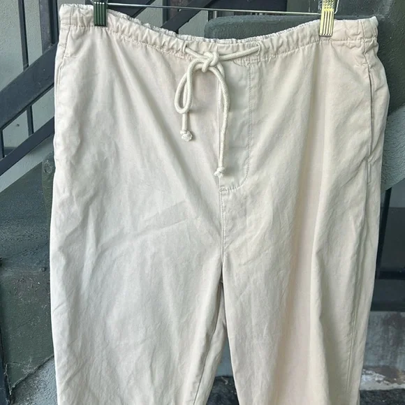 Free People Soft Shirred Drawstring Hem and Waistband Pants Lightweight Summer S - Picture 2 of 7